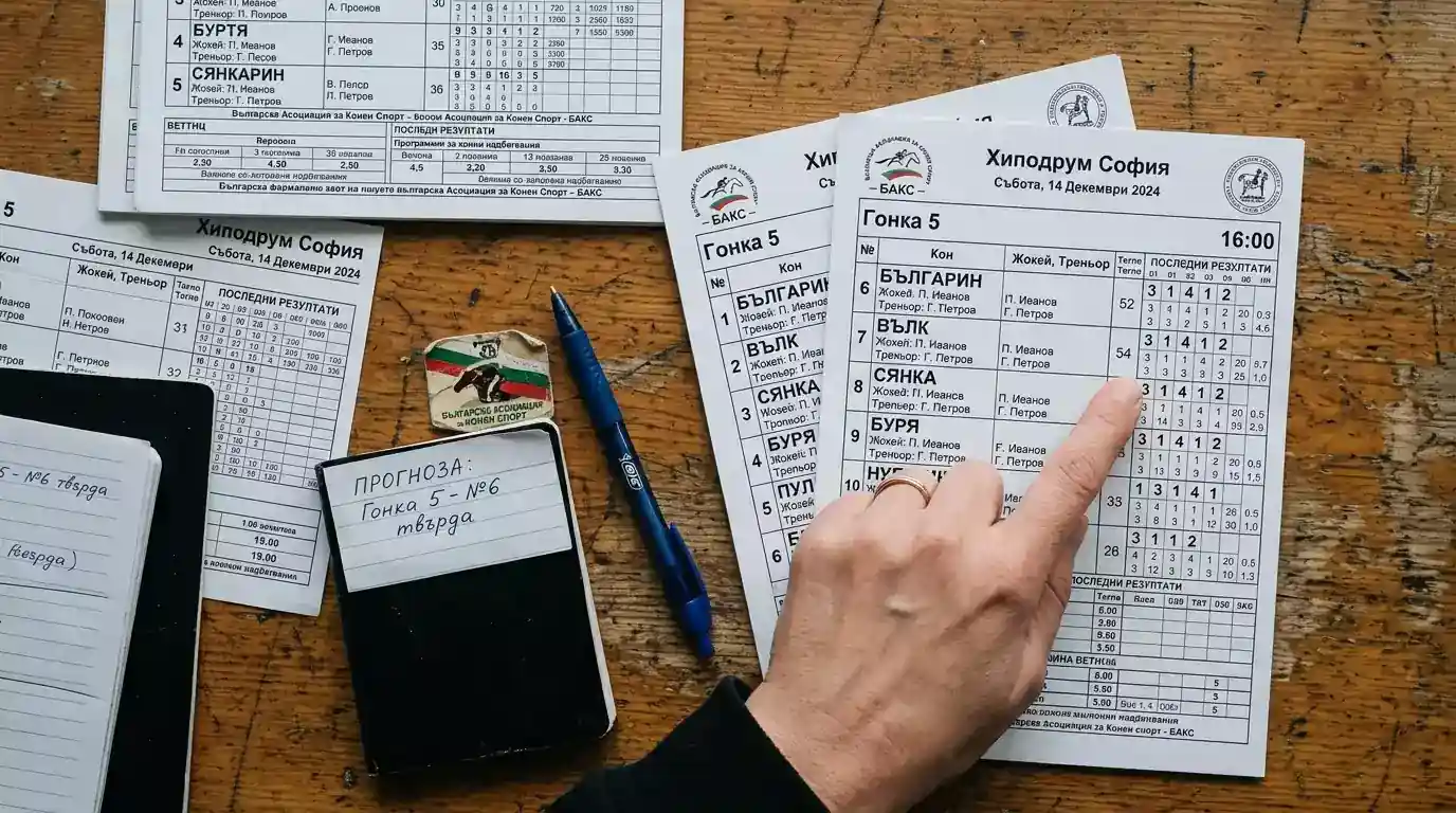 Четене на race card с форм-фигури при конни надбягвания