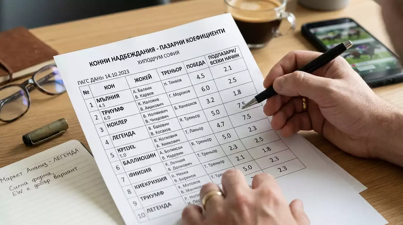 Value betting при различни типове конни пазари Each Way Forecast
